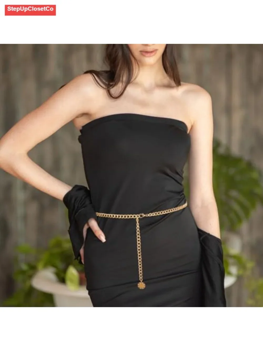 Women's Adjustable Gold Waist Chain Belt Metal Link Body Chain for Dresses Jeans